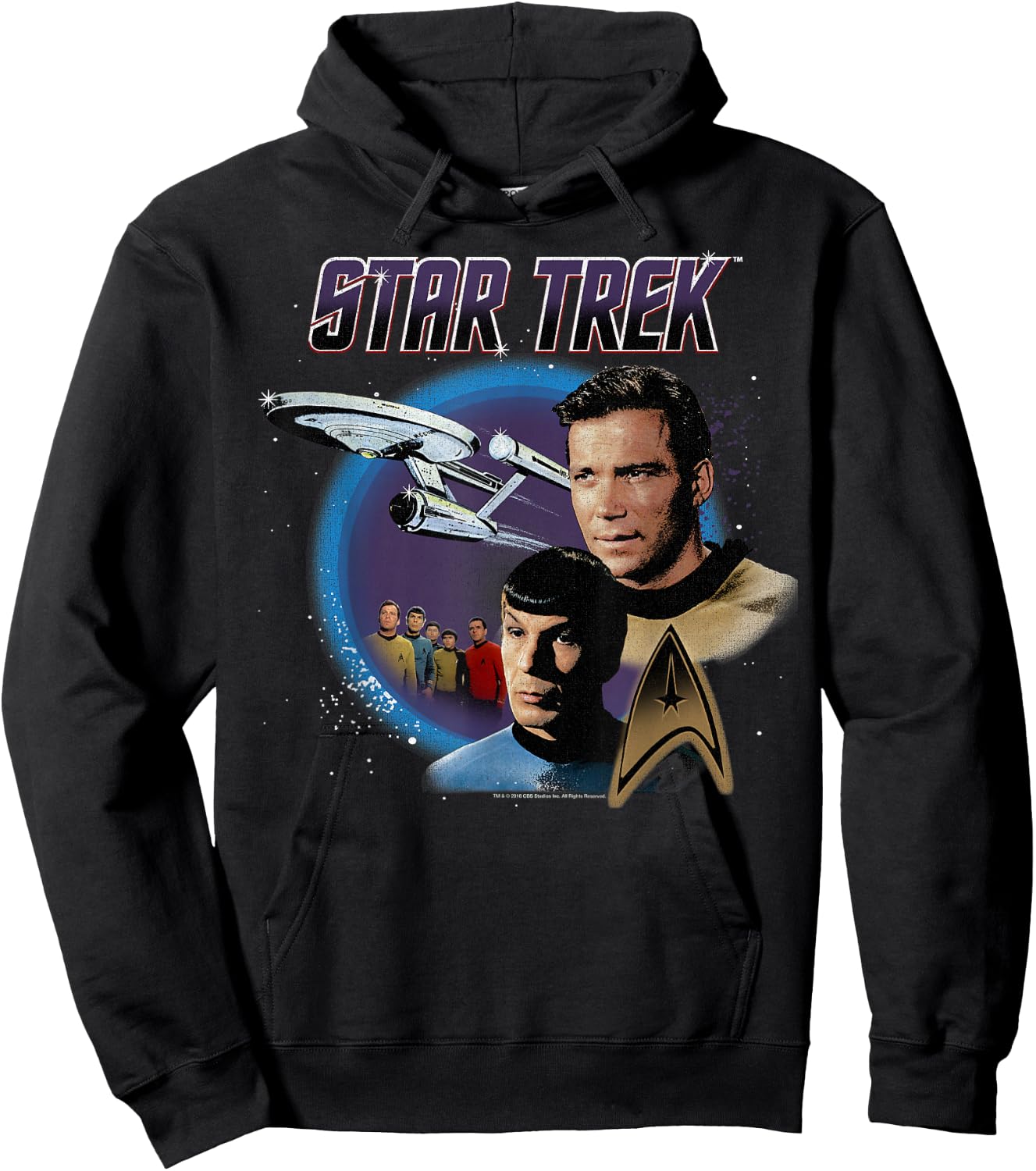 Star Trek Original Series Vintage Enterprise Hoodie - Hoodie | Black