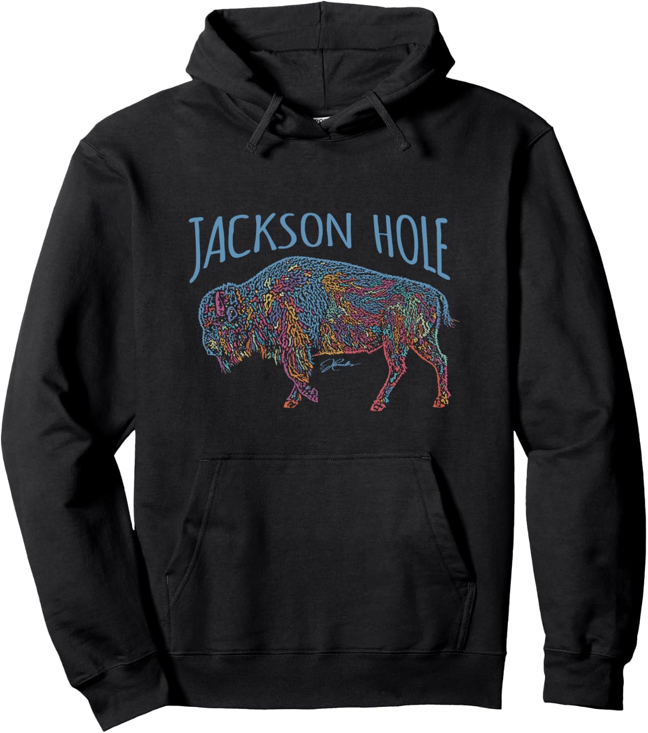 JCombs: Jackson Hole, Wyoming, American Bison Hoodie - Hoodie | Black
