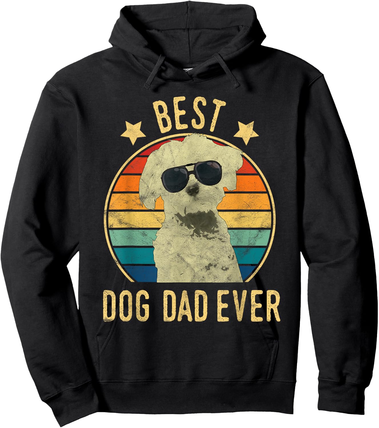 Best Dog Dad Ever Maltese Father's Day Gift Men Hoodie - Hoodie | Black