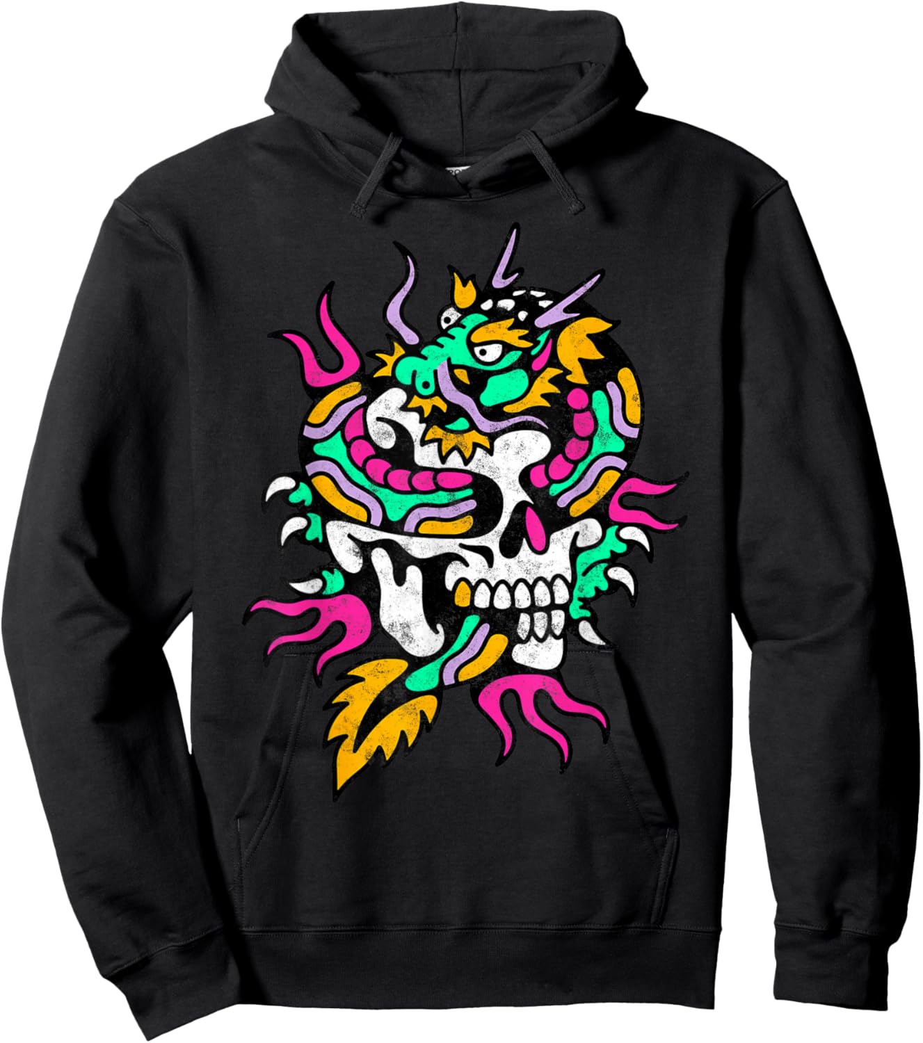 Skull Dragon American Traditional Old School Tattoo Artist Hoodie - Hoodie | Black