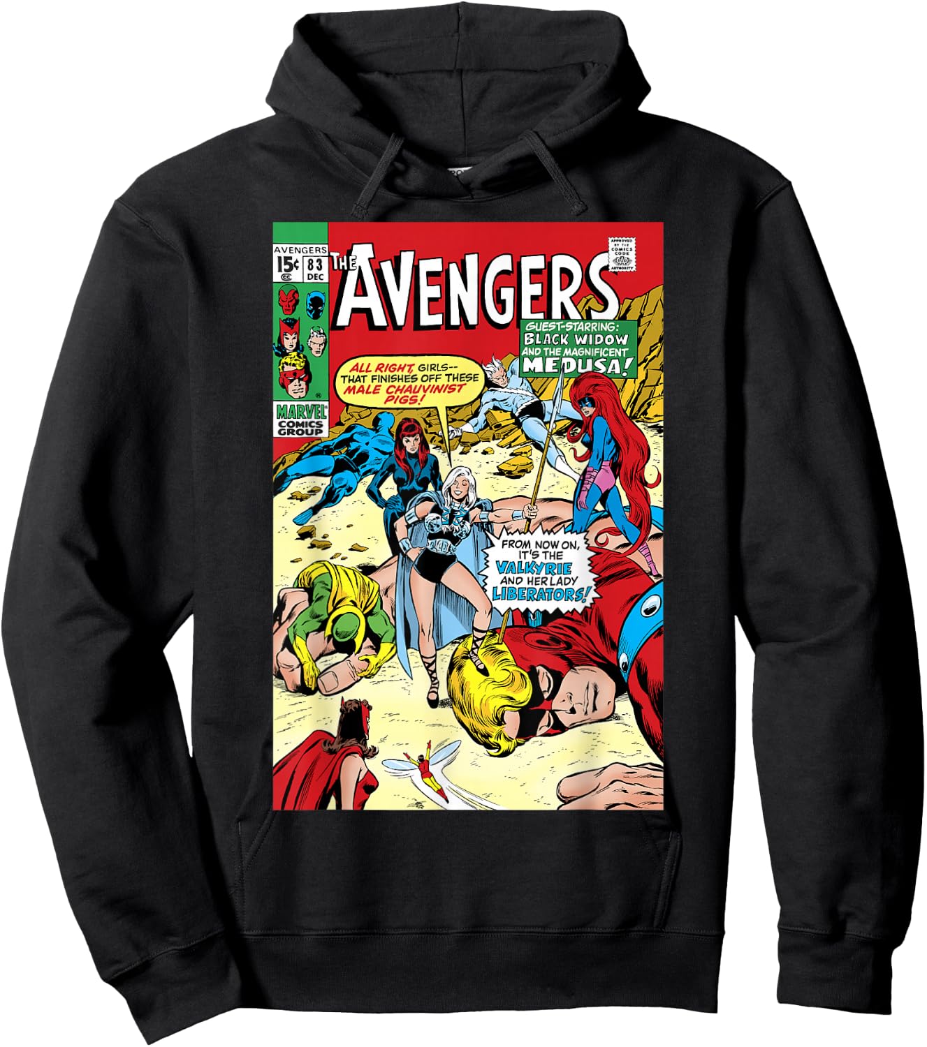 Marvel Valkyrie And Her Lady Liberators Comic Cover Hoodie - Hoodie | Black