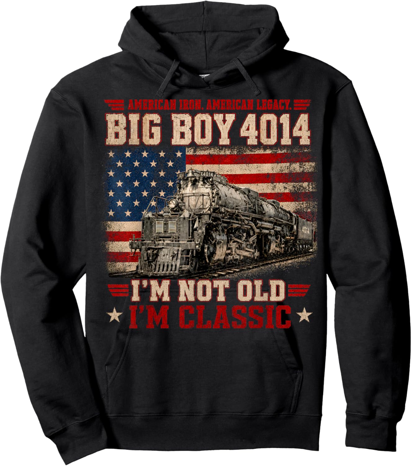 Vintage Big Boy 4014 Train Ameria I'm Not Old, I'm Classic Hoodie - Hoodie | Black