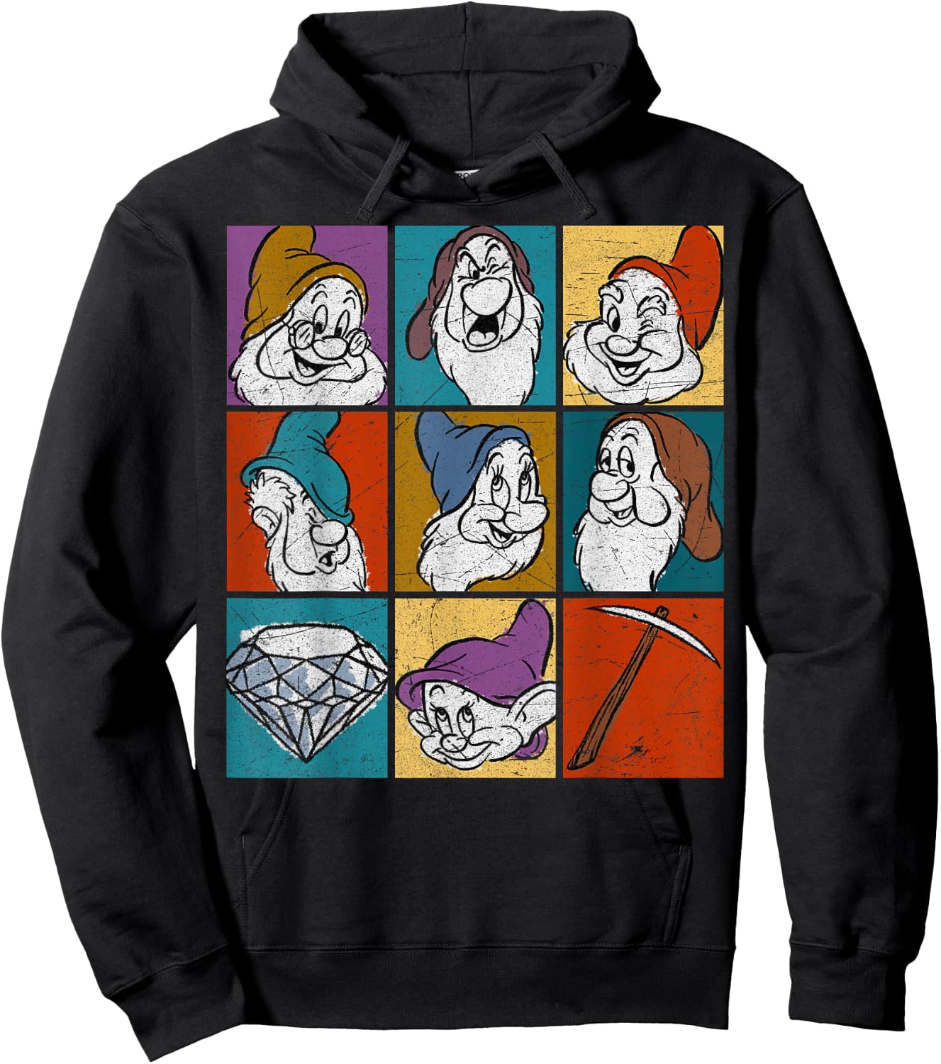 Disney Snow White Seven Dwarfs Panel Portraits Hoodie - Hoodie | Black