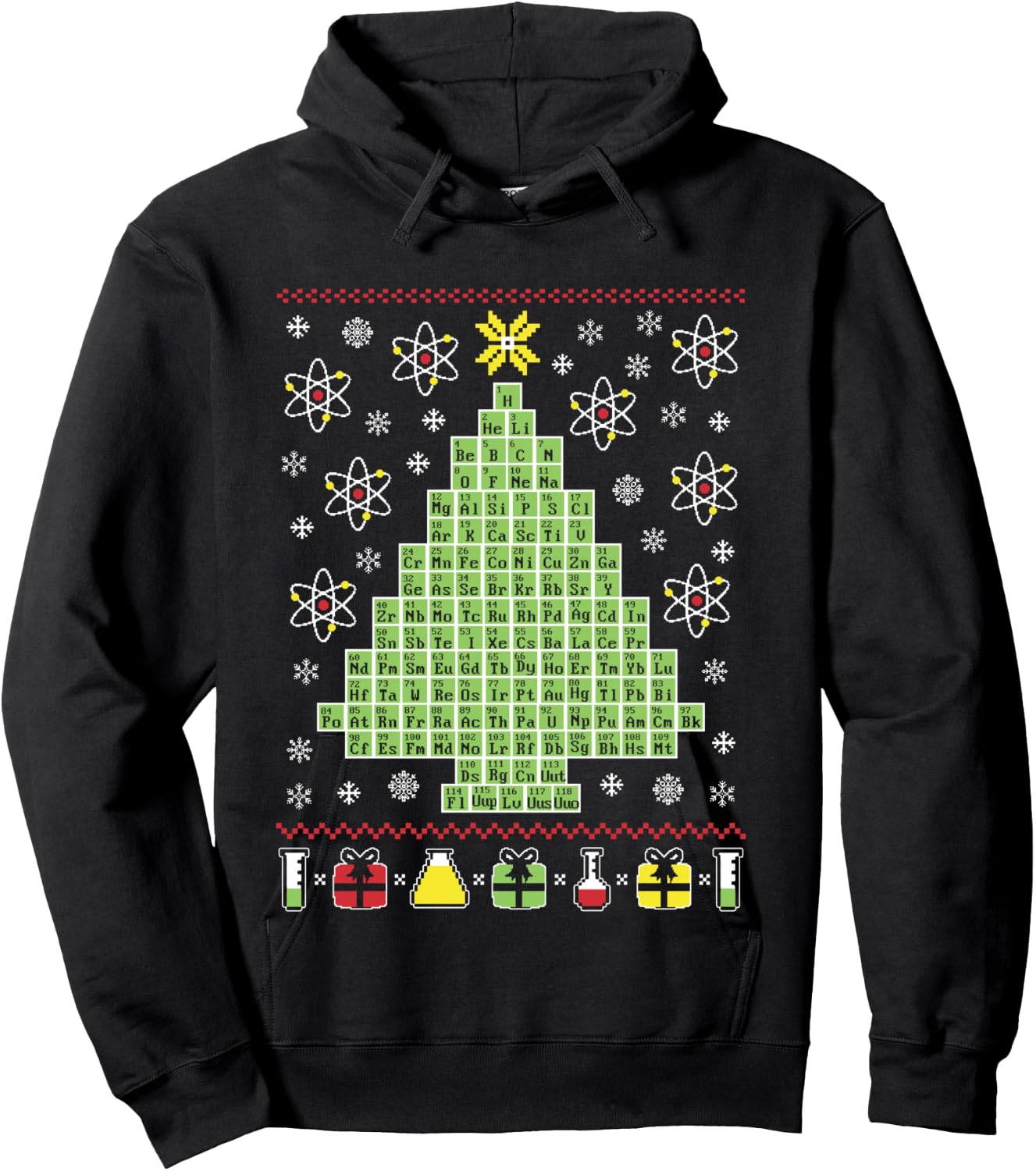 Chemistry Periodic Table Science - Ugly Christmas Sweater Hoodie - Hoodie | Black
