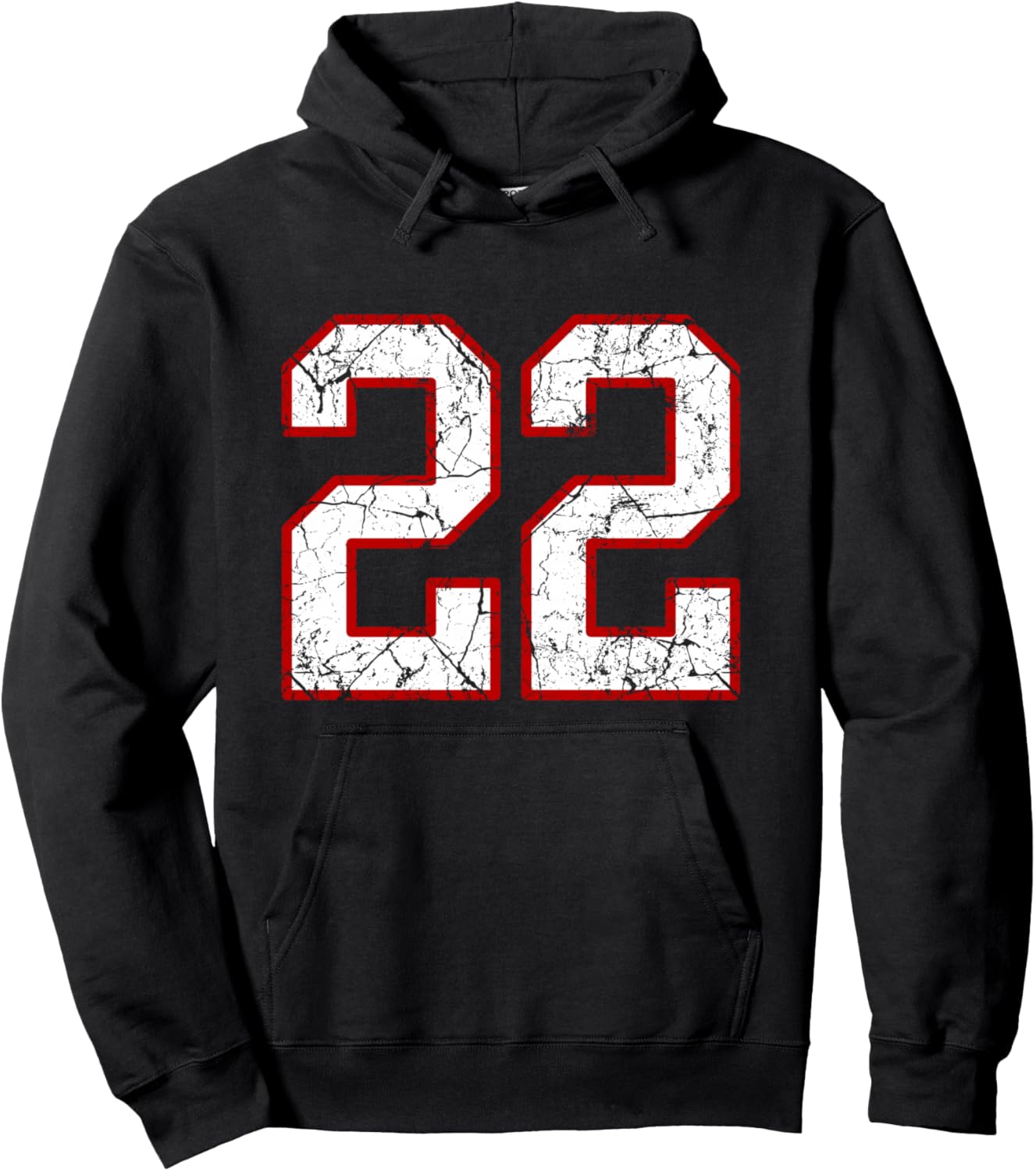 White and Red Sports Number 22 Jersey Uniform Player Hoodie - Hoodie | Black