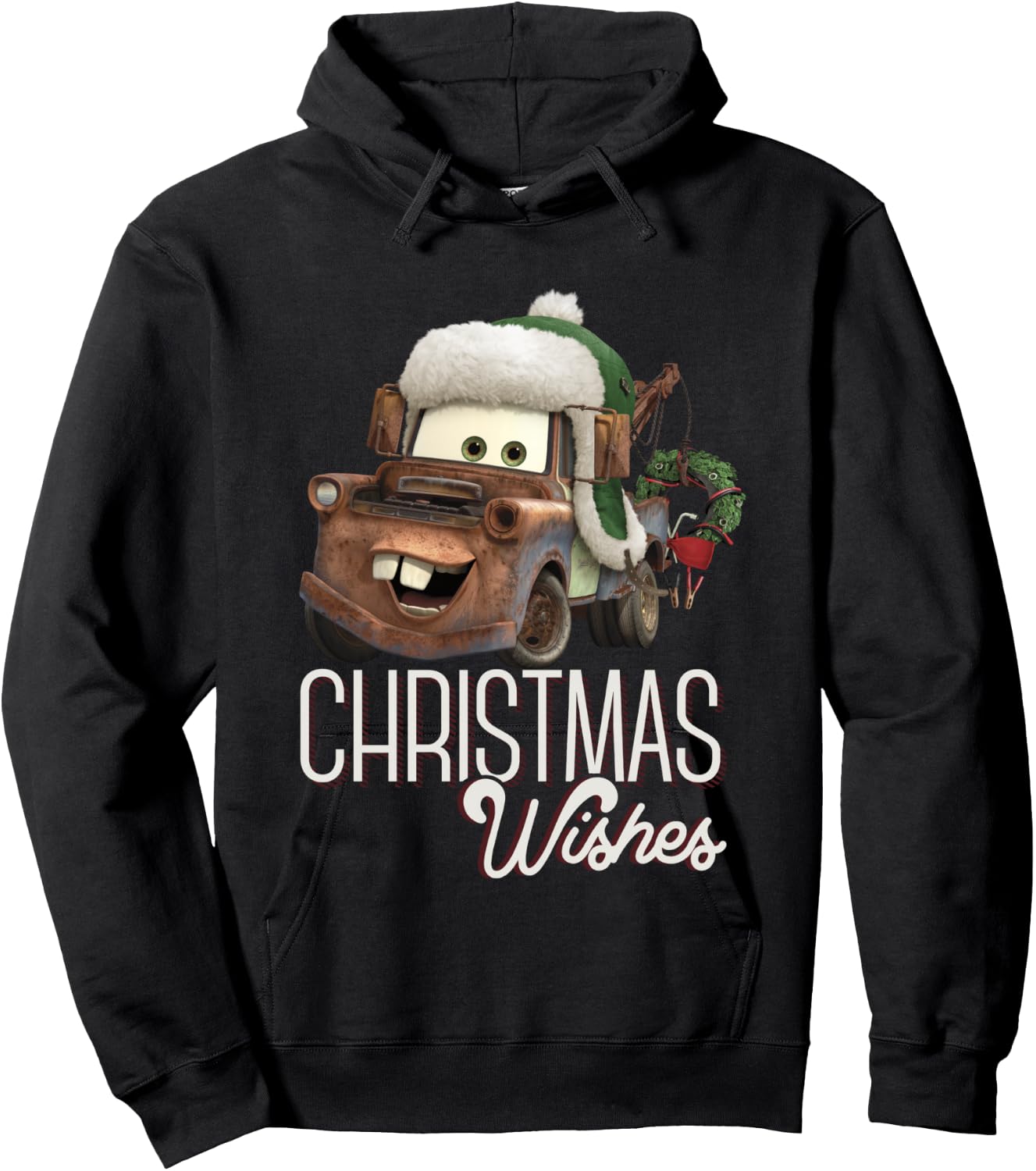 Disney Pixar Cars Tow Mater Christmas Wishes Portrait Hoodie - Hoodie | Black
