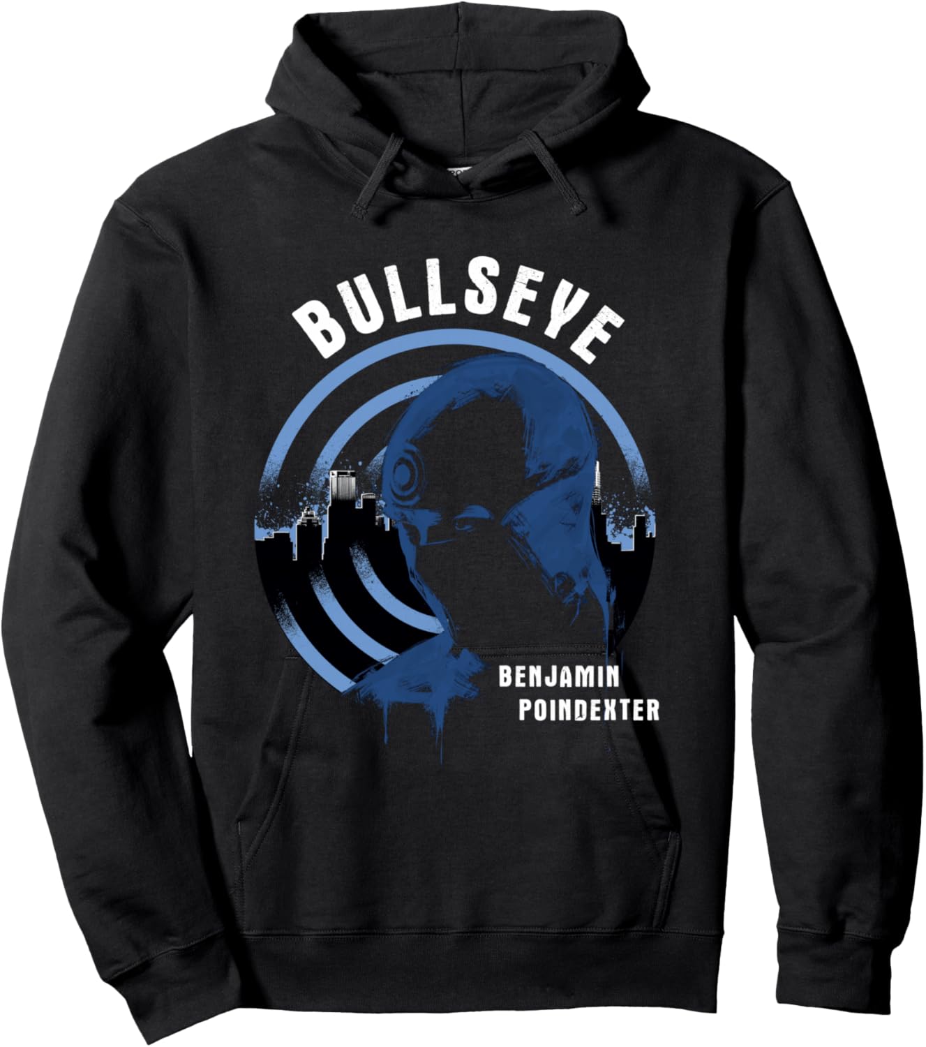 Marvel Daredevil: Born Again Bullseye Blue Distressed Hoodie - Hoodie | Black
