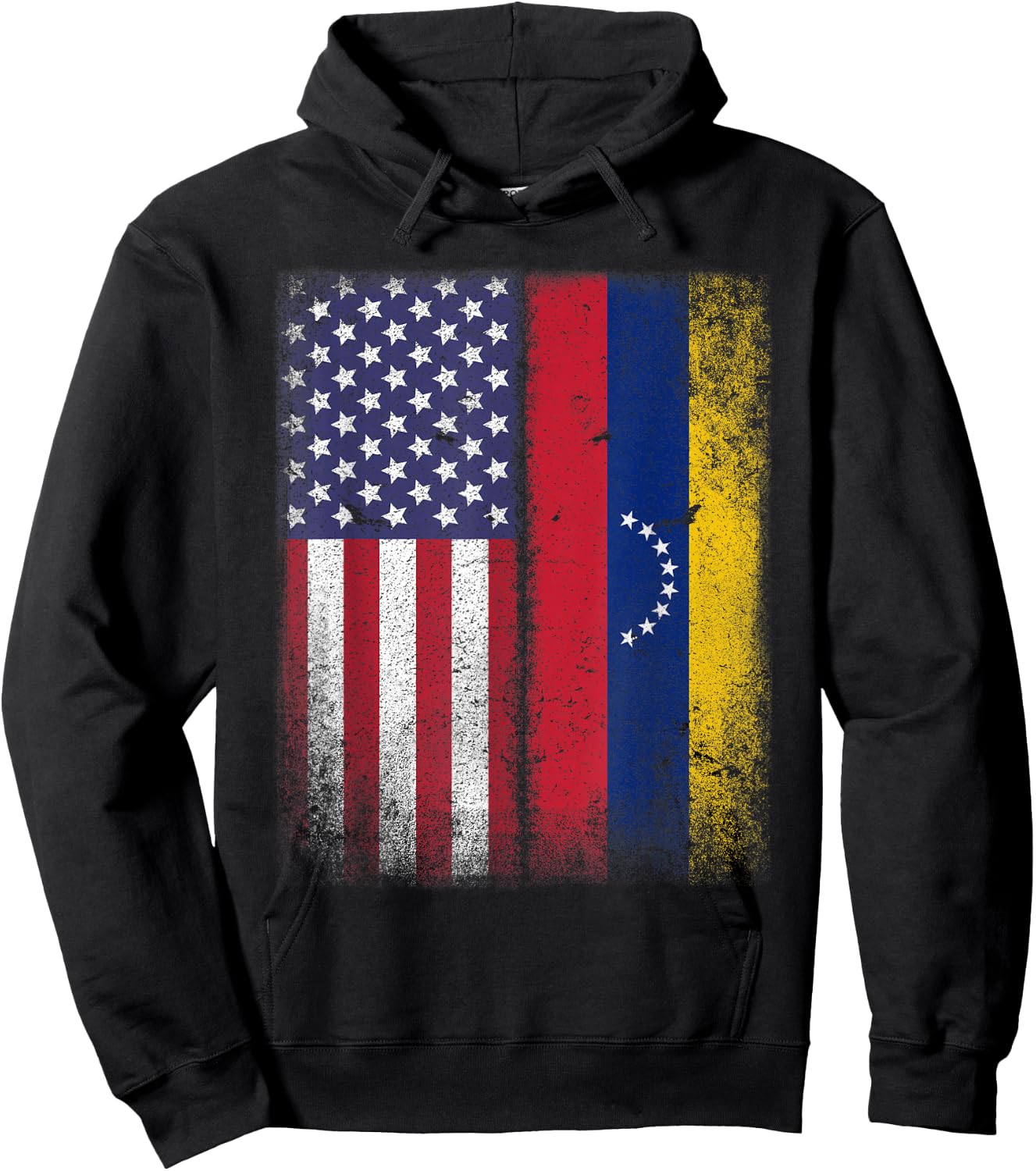 Venezuelan Roots American Grown Venezuela Usa Flag America Hoodie - Hoodie | Black