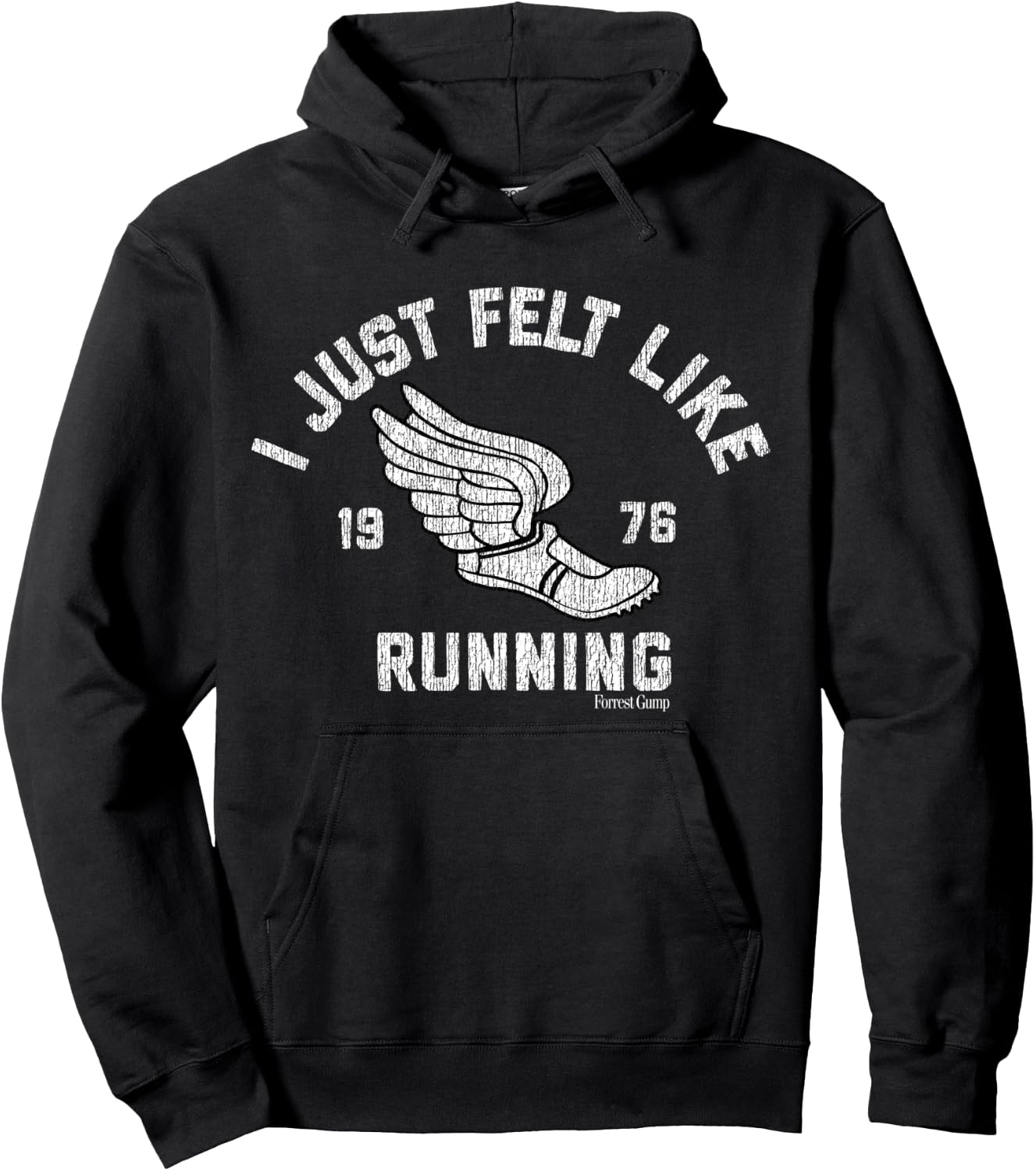 Forrest Gump I Just Felt Like Running 1976 Logo Hoodie - Hoodie | Black