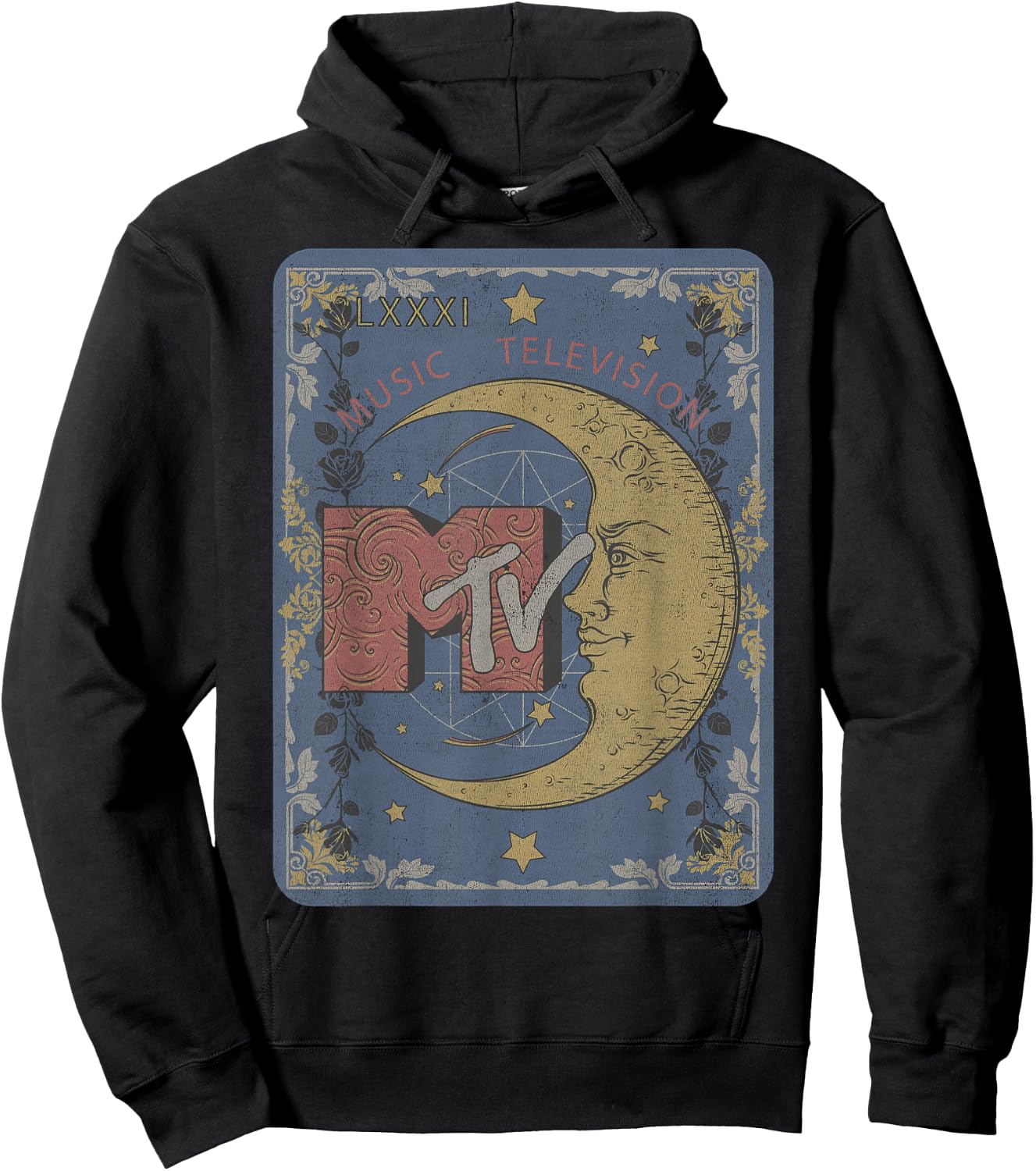 MTV Music Television Crescent Moon Tarot Card Hoodie - Hoodie | Black