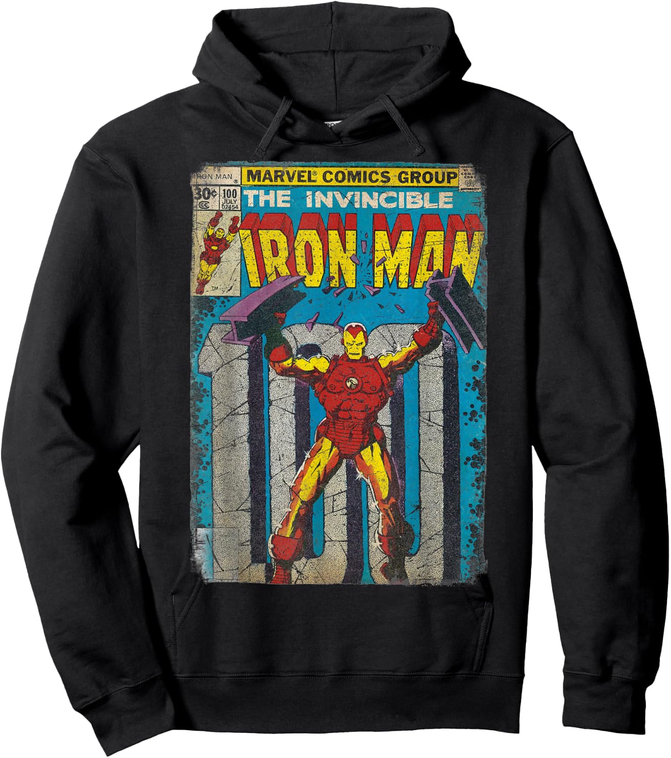 Iron Man Classic Retro Comic Vintage Cover Graphic Hoodie - Hoodie | Black