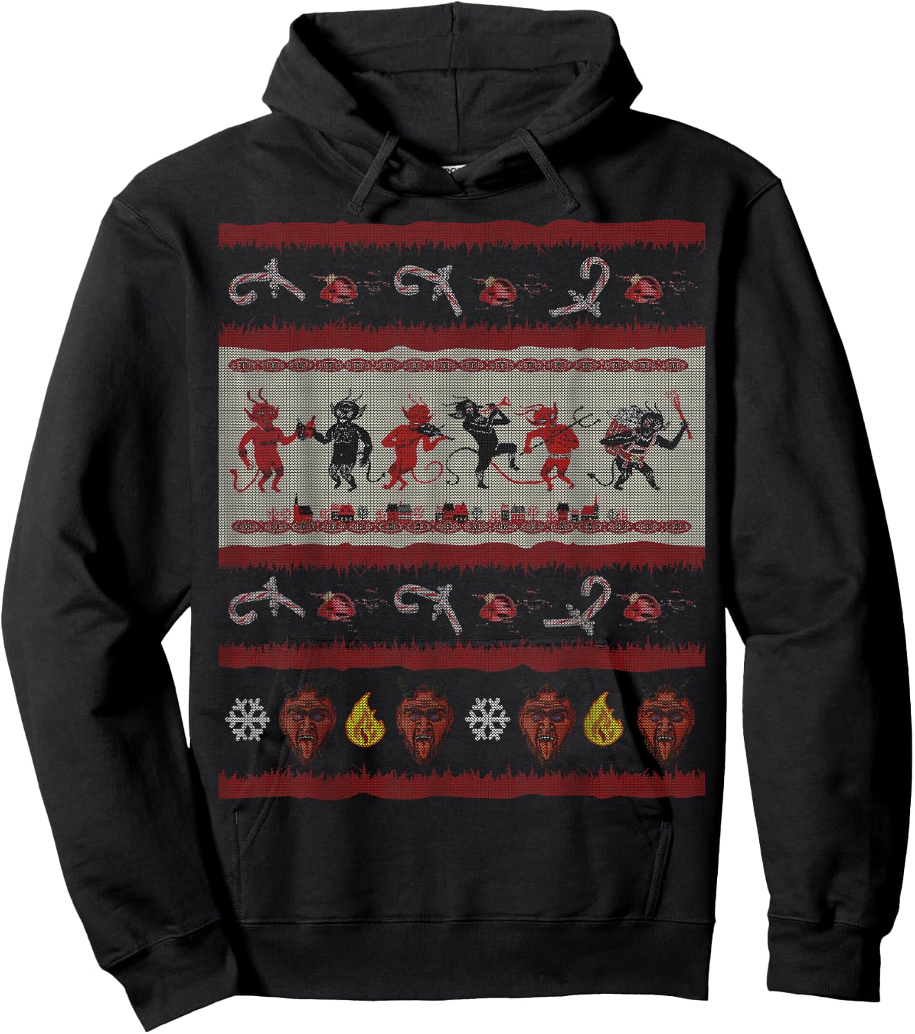 Krampus Party Ugly Christmas Design Hoodie - Hoodie | Black