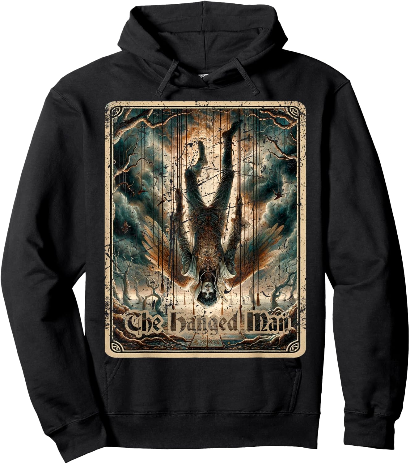 The Hanged Man Tarot Card Black Horror Hoodie - Hoodie | Black