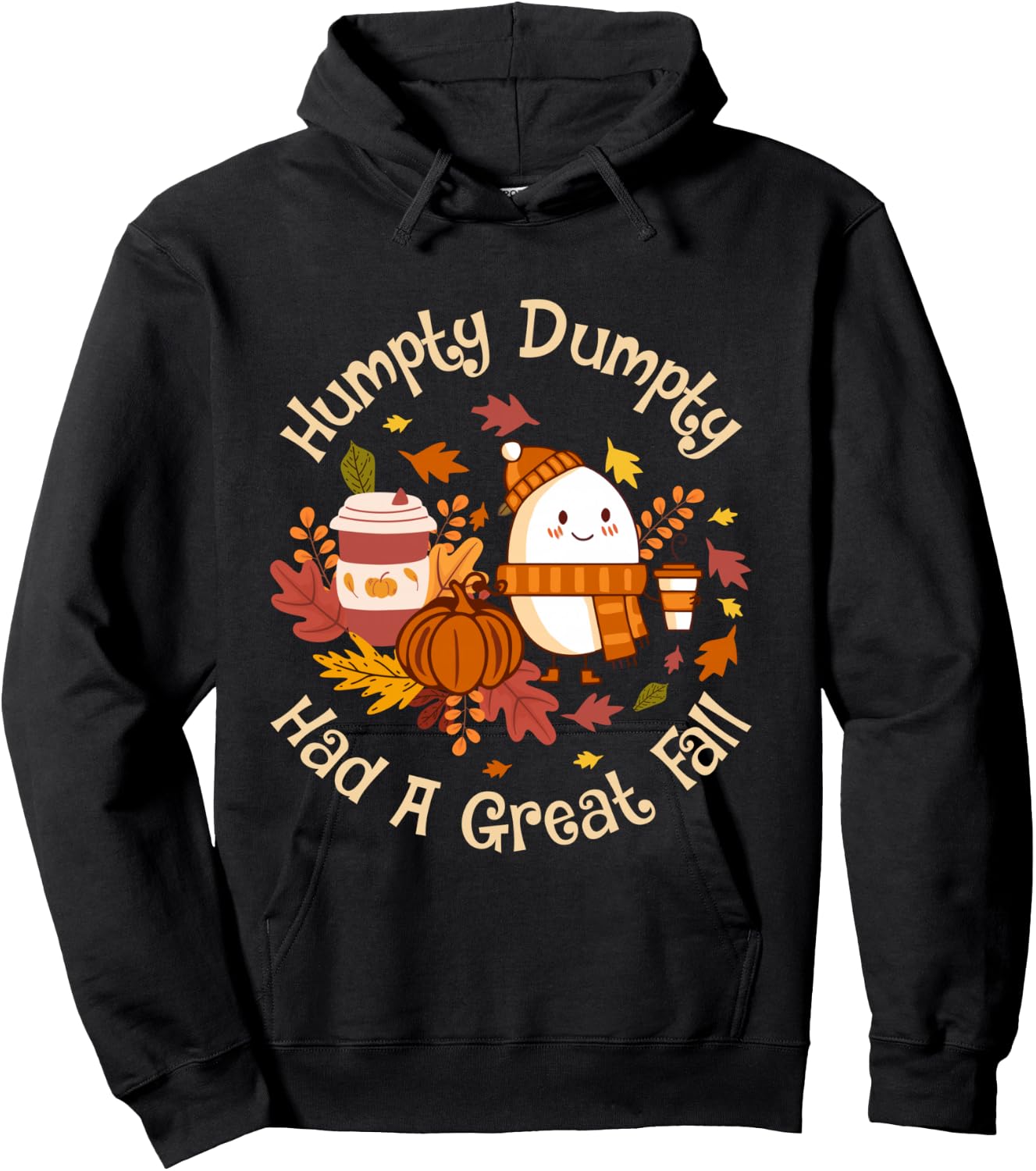 Humpty Dumpty Had A Great Fall Cute Autumn Pun Hoodie - Hoodie | Black