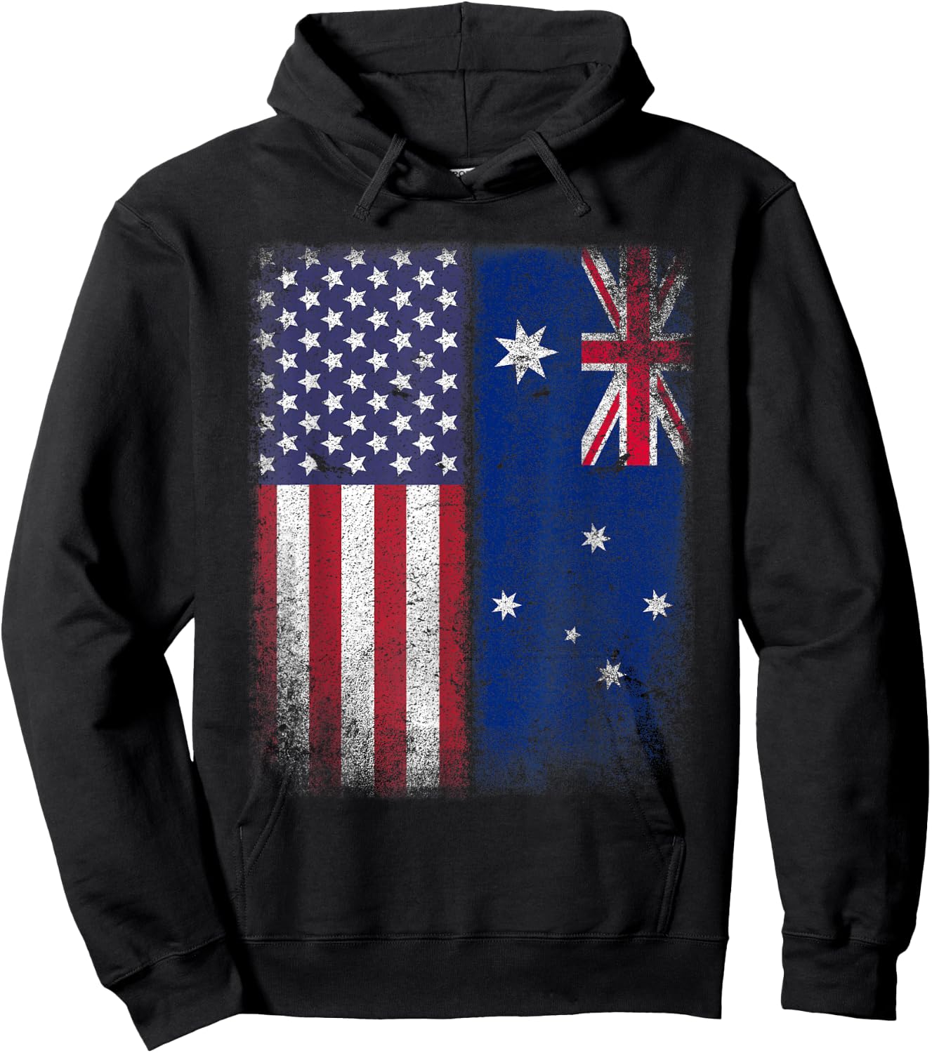 Australian American Flag Australia Usa Hoodie - Hoodie | Black