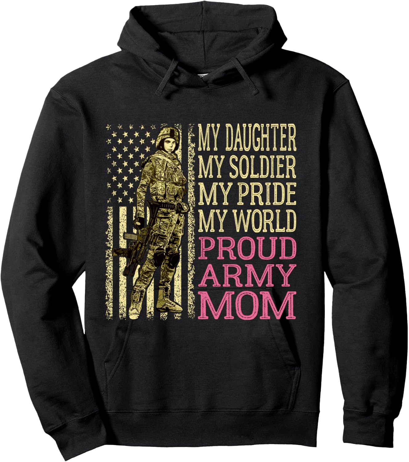 My Daughter My Soldier Hero Proud Army Mom Military Mother Hoodie - Hoodie | Black