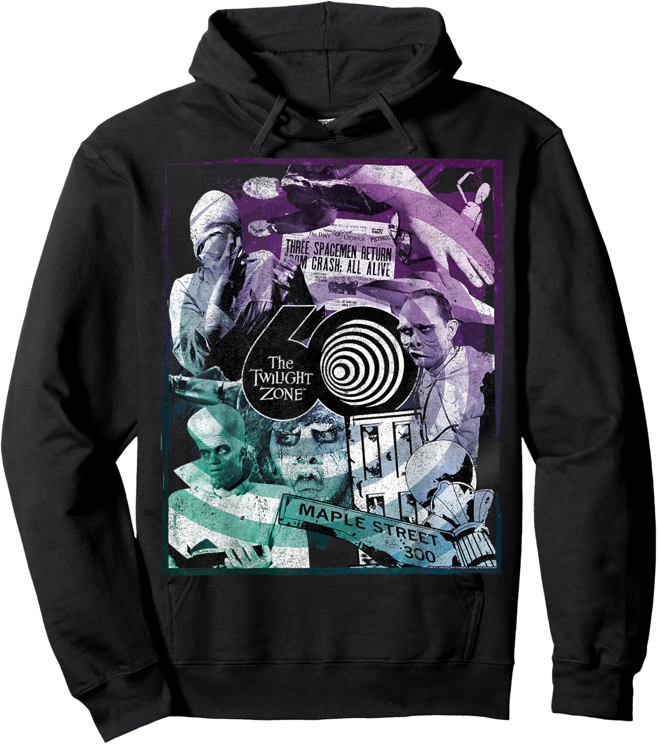 The Twilight Zone 60th Anniversary Gradient Group Poster Hoodie - Hoodie | Black