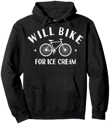 Funny Will Bike For Ice Cream | Bike Lover Hoodie - Hoodie | Black