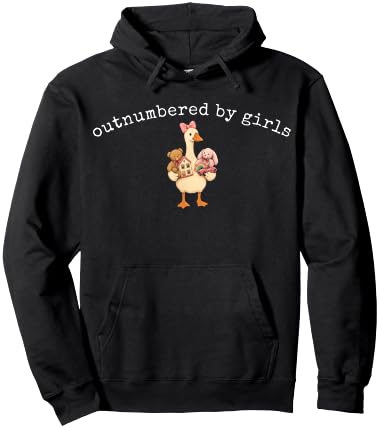 Outnumbered By Girls Funny DAD of Girls Goose Family Life Hoodie - Hoodie | Black