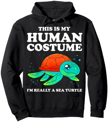 Cute This is My Human Costume I'm Really A Sea Turtle Hoodie - Hoodie | Black