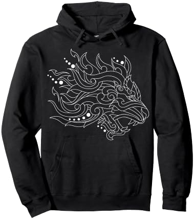 Animal Lover Artistic Head of Lion Hoodie - Hoodie | Black