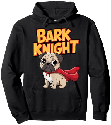 Pug Power: Bark Knight Hero Adventure Hoodie - Hoodie | Black