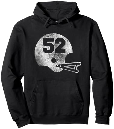 Vintage Football Jersey Number 52 Player Number Hoodie - Hoodie | Black