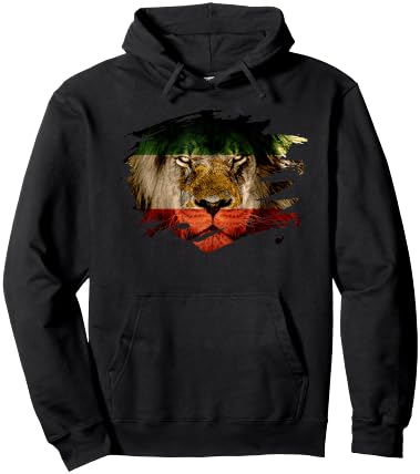 Persia Flag with African Lion - Persian Pride Hoodie - Hoodie | Black