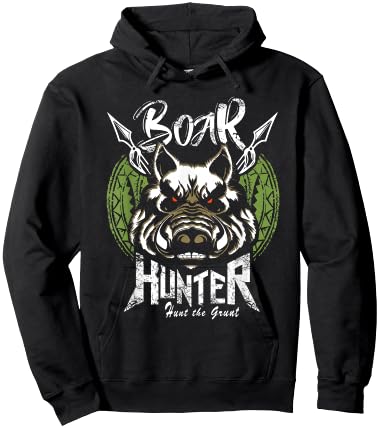 Hog Hunting Shirt Funny Boar Hunter Gift Hoodie - Hoodie | Black