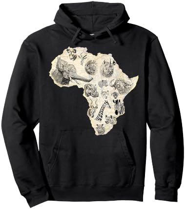 Africa's Most Popular Wild Animals on Africa Map Hoodie - Hoodie | Black