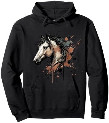 Horse Riding Equestrian; Horse Portrait; Western Horseback Hoodie - Hoodie | Black