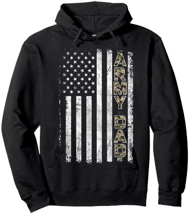 Proud Army Dad T Shirt United States USA Flag Father Gift Hoodie - Hoodie | Black