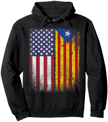 Catalan American Flag Catalunya Usa Catalonia Hoodie - Hoodie | Black
