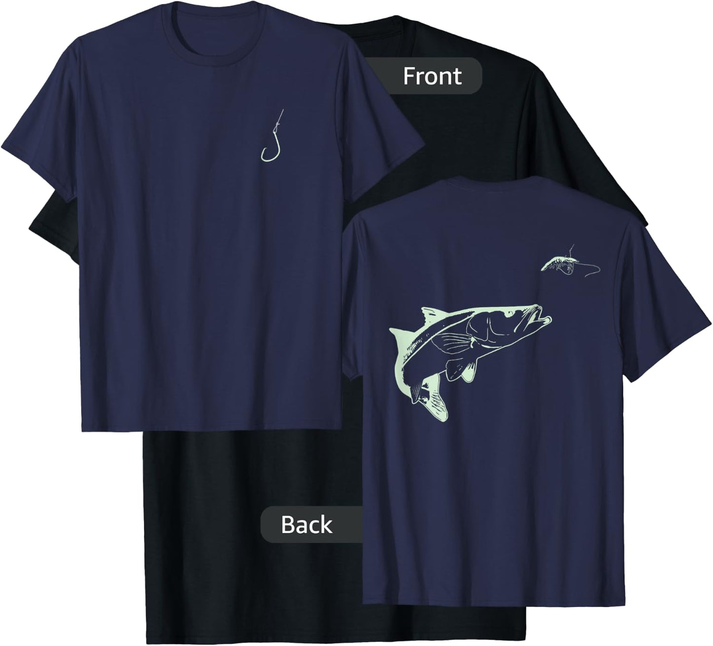 Snook Eating Shrimp Fishing Angler T-Shirt - T-Shirt | Black