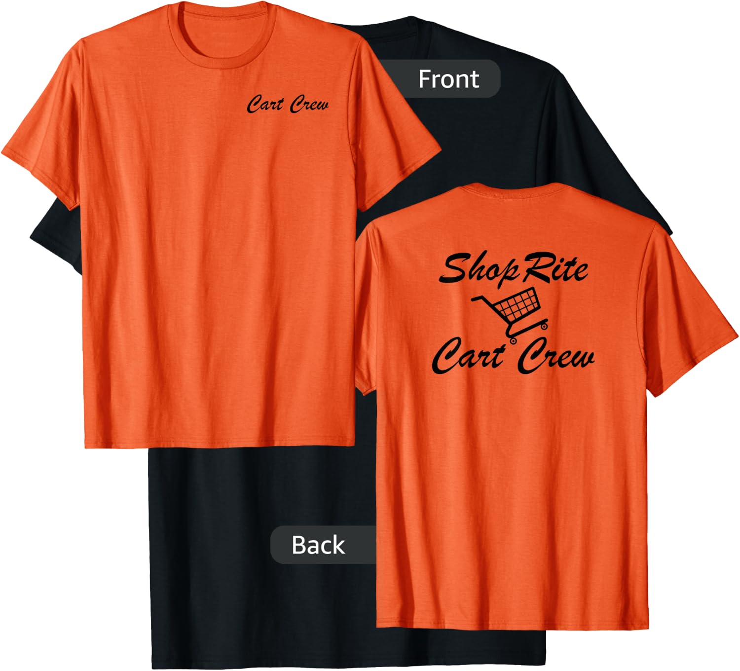 ShopRite Cart Crew Shopping Cart Patrol Shirt Orange T-Shirt - T-Shirt | Black