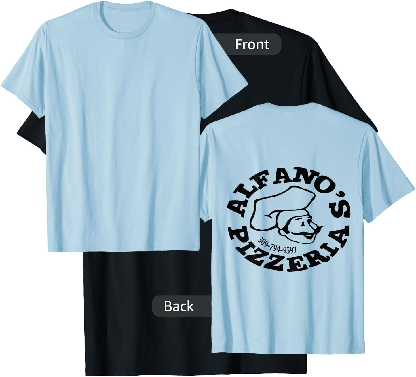 Official Alfano's Pizzeria Logo by Pazzo inc. T-Shirt - T-Shirt | Black