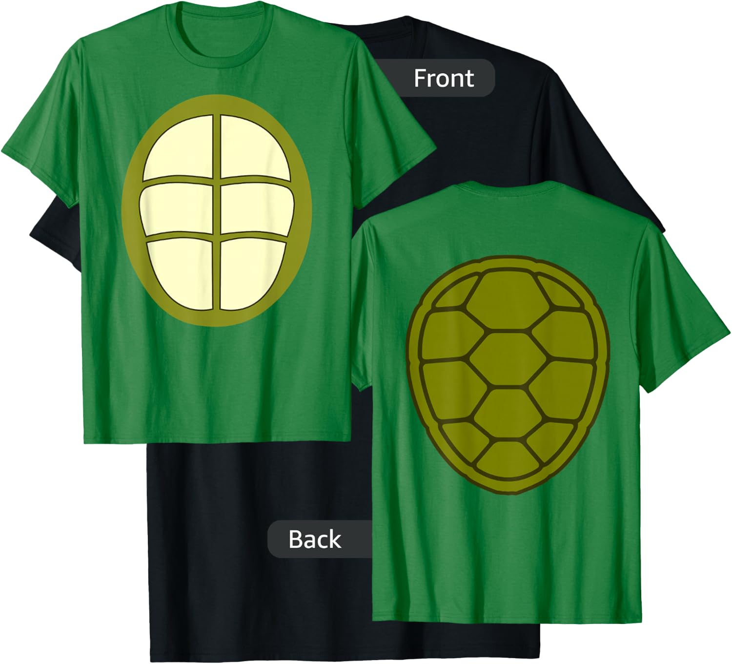 Turtle Halloween Costume 2-Sided Turtle Shell Shirt T-Shirt - T-Shirt | Black