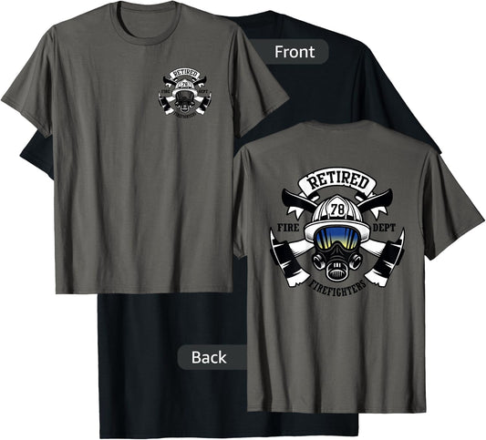 Retired Firefighters Tribute - Custom Front & Back T-Shirt - T-Shirt | Black