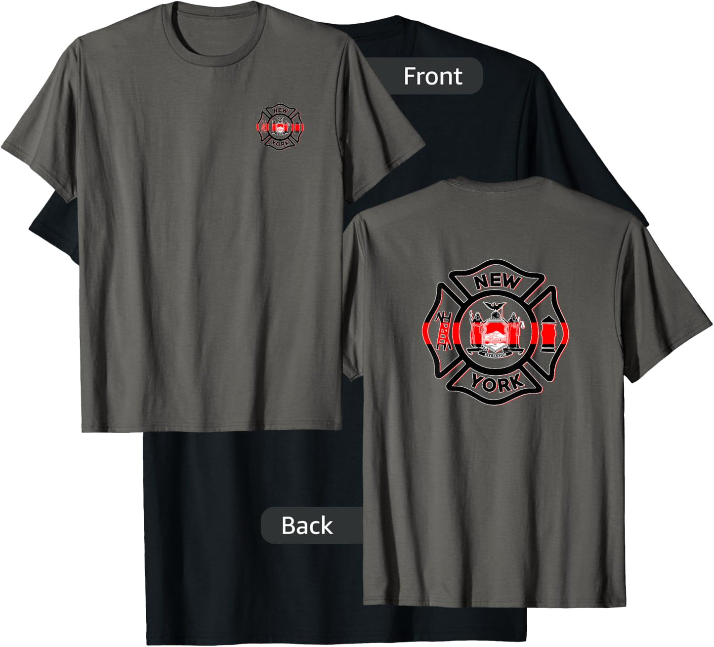 New York Fire Police Department Firefighters Firemen T-Shirt - T-Shirt | Black