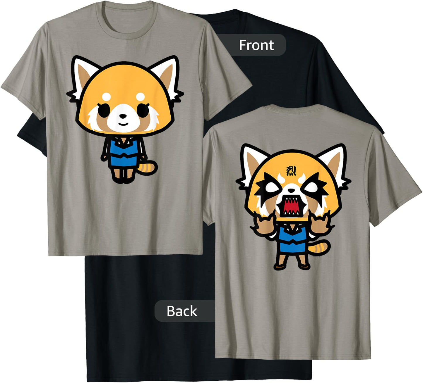 Aggretsuko Sweet Front and Rage Back Shirt T-Shirt - T-Shirt | Black