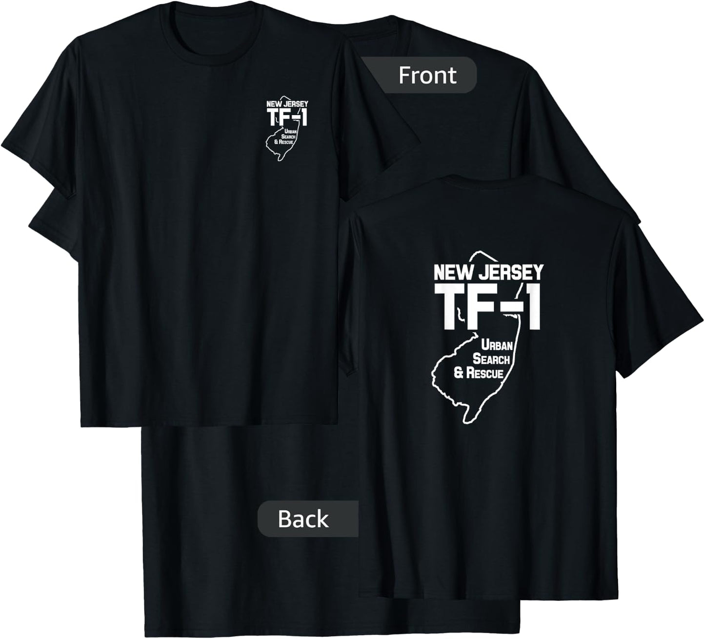 Urban Search & Rescue New Jersey Task Force 1 NJ-TF1 Duty T-Shirt - T-Shirt | Black