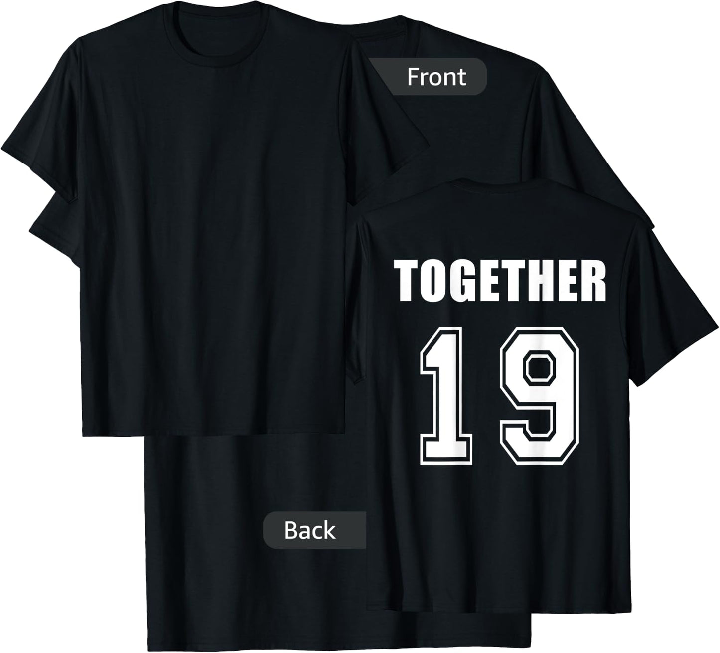 Together since 19xx- couple shirts-Lovers Shirts- King Queen T-Shirt - T-Shirt | Black
