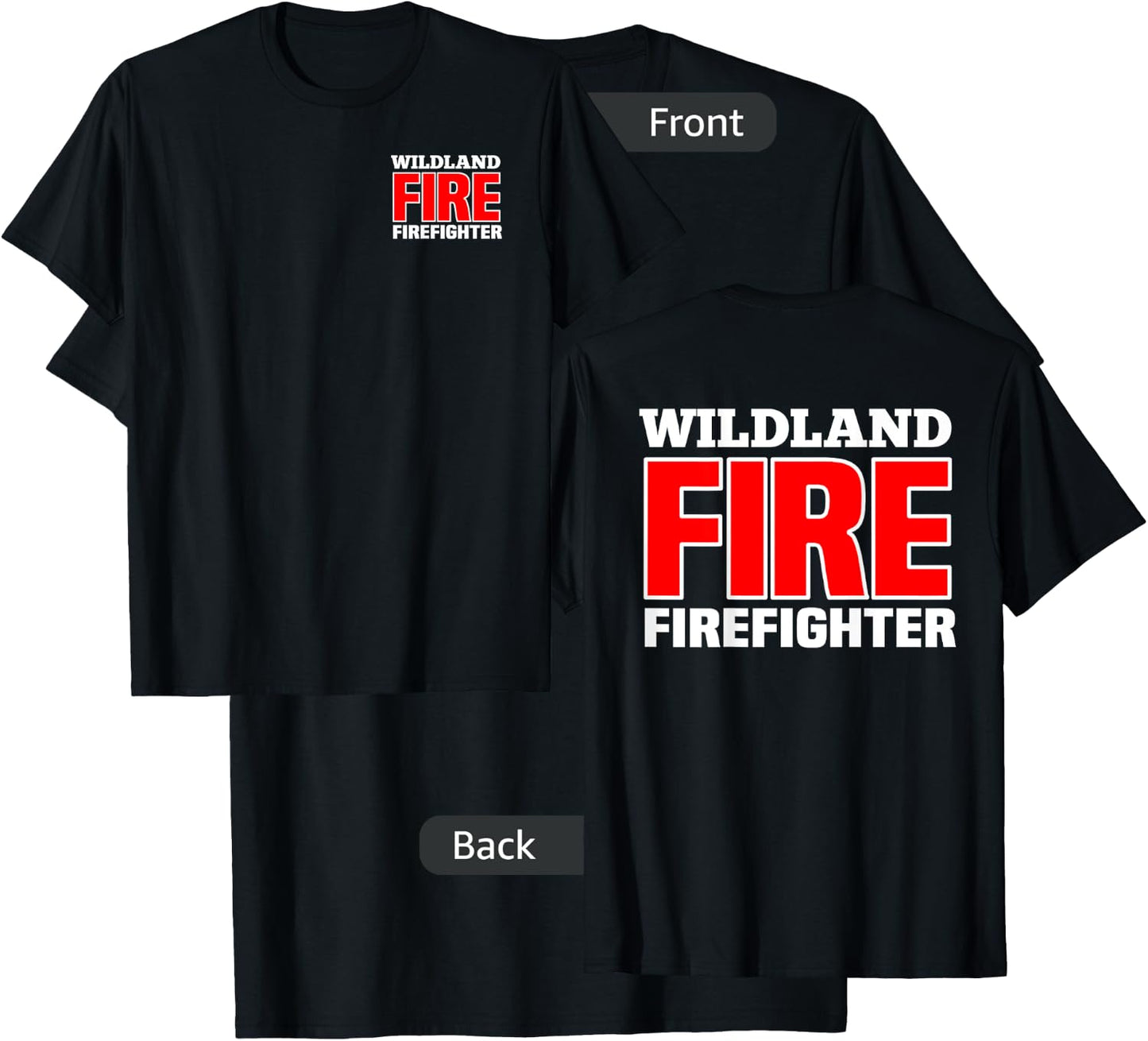 Wildland Fire Rescue Department Firefighters Firemen Uniform T-Shirt - T-Shirt | Black