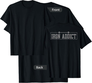 Iron Addict Gym Fitness Lifting Bodybuilder Workout T-Shirt - T-Shirt | Black
