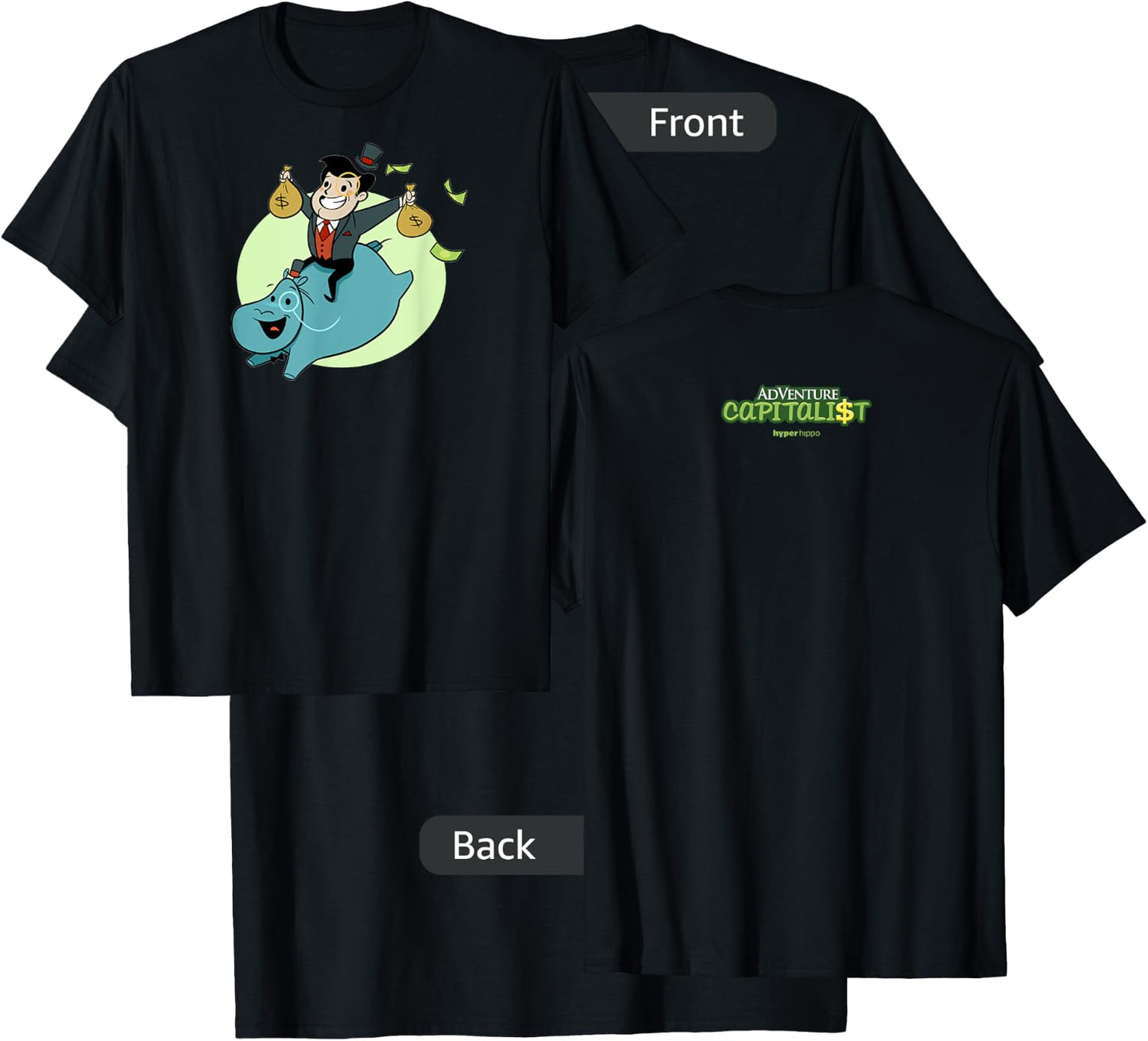 Hip-Hippo Hooray! T-Shirt - T-Shirt | Black