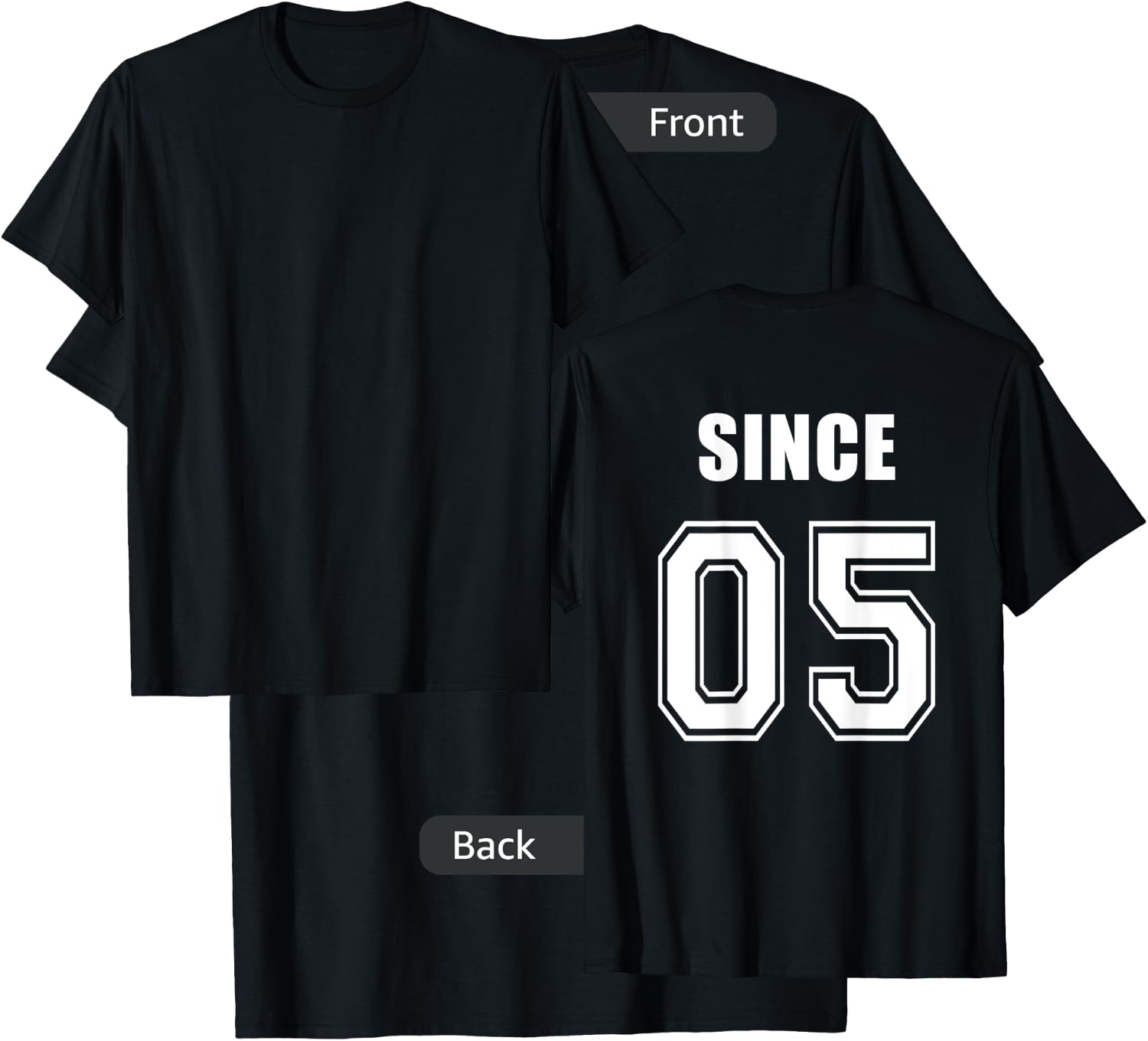 Together since 2005 -couple shirts-Lovers Shirts- King Queen T-Shirt - T-Shirt | Black
