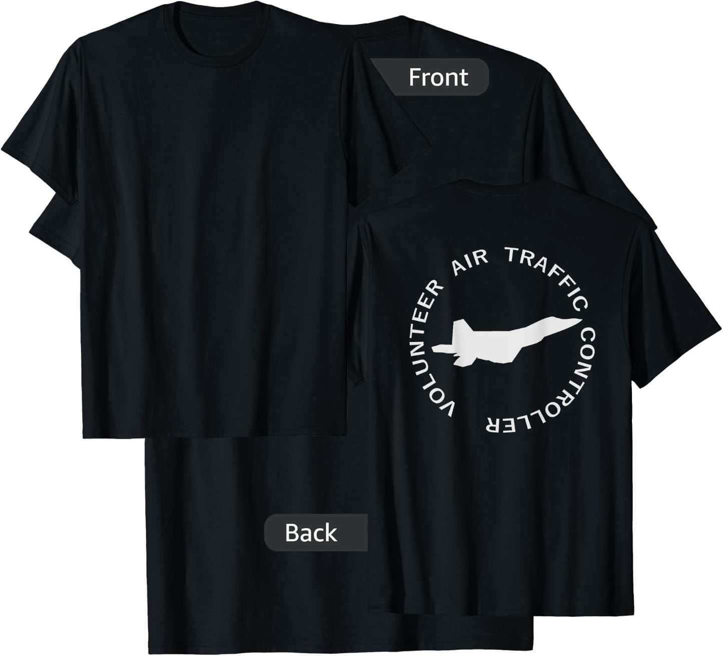 Volunteer Air Traffic Controller (back) T-Shirt - T-Shirt | Black