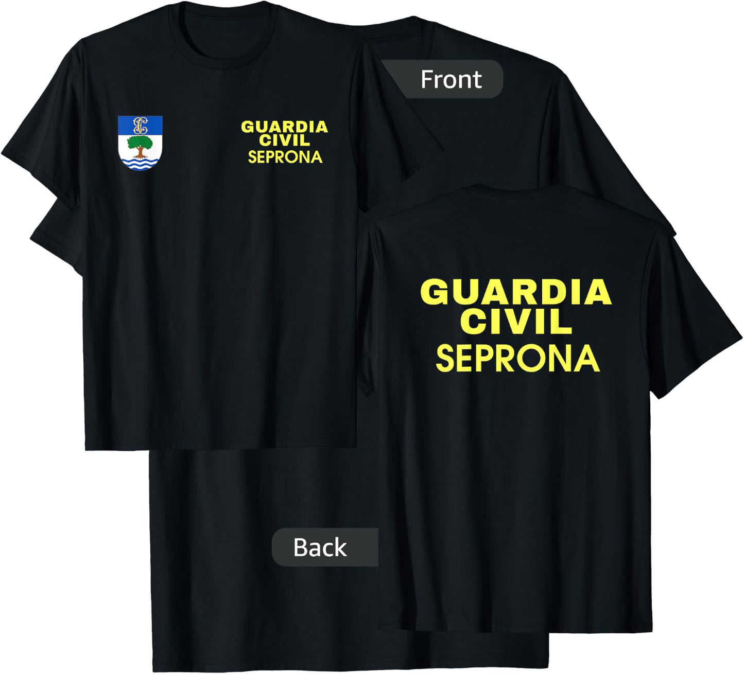 Spain Police Apparel - Policia España Guardia Civil Seprona T-Shirt - T-Shirt | Black