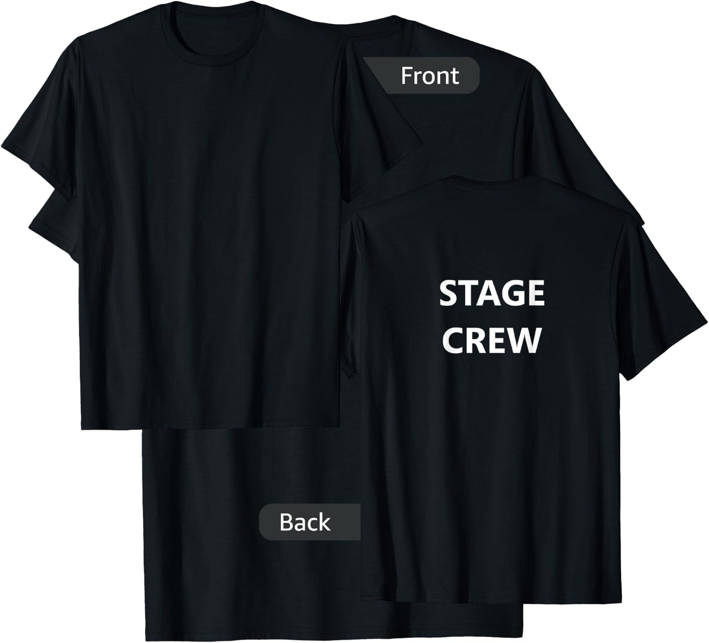 Stage Crew Movie Film Staff Job TV Show (BACK-PRINTED ONLY) T-Shirt - T-Shirt | Black