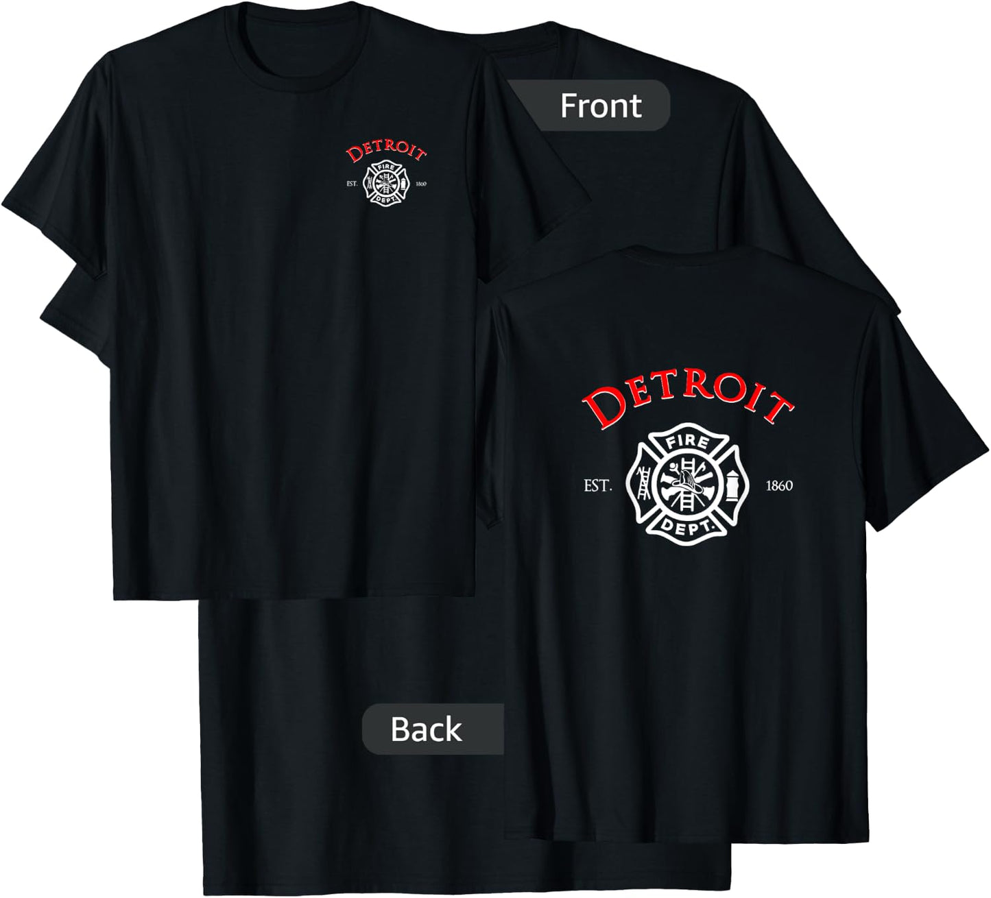 City of Detroit Fire Rescue Michigan Firefighter T-Shirt - T-Shirt | Black